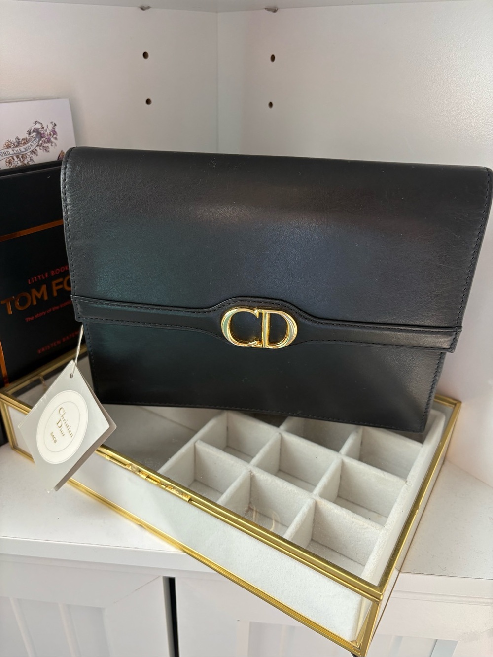 DIOR NWT Black Leather CD Shoulder/Crossbody Bag